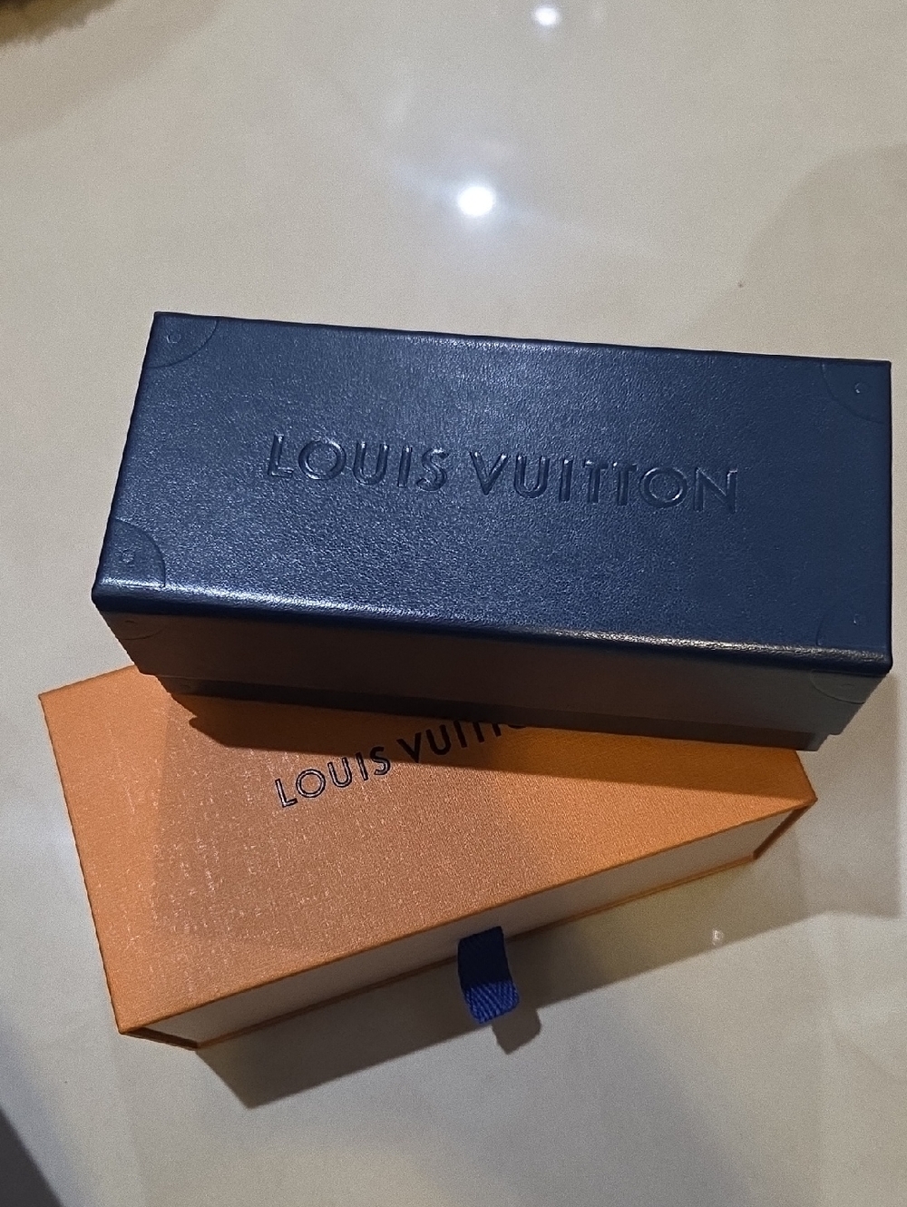 Louis Vuitton Navy and Orange Signature Boxes